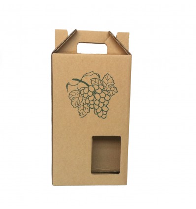 Caja para botellas Eco kraft uva 2 bot. 197x99x345